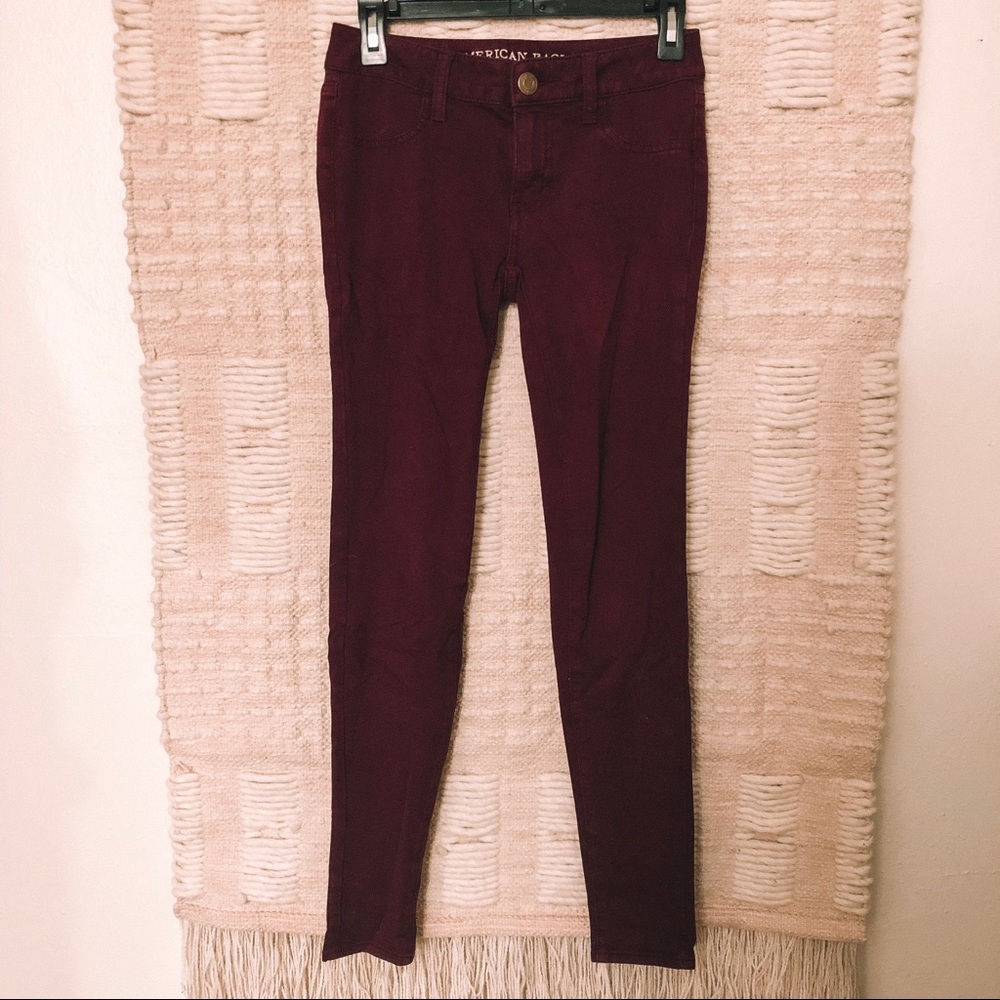 Maroon American Eagle Jeggings